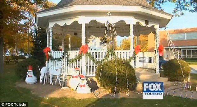 Festive cheer: It might be Halloween but in one Ohio town, Christmas is very much all around