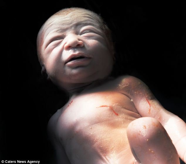 Compelling: Ms Bonnen said she wanted to show the emotion of birth as a mother set eyes on her child for the first time